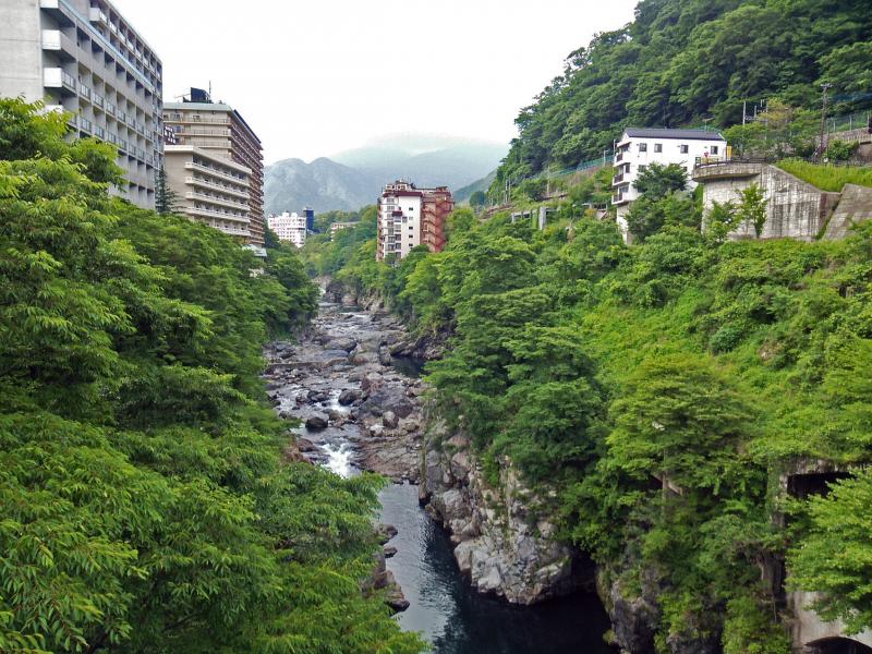 鬼怒川温泉郷の有名なアングル