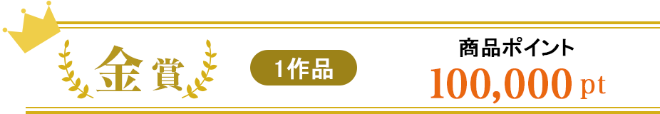 金賞:商品ポイント100,000ポイント 1作品