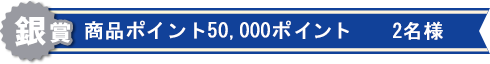 銀賞:商品ポイント50,000ポイント 2名様