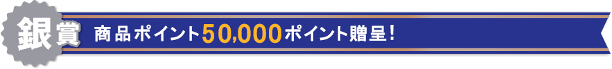 【銀賞】商品ポイント50,000ポイント贈呈!
