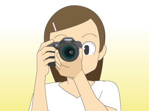 横の位置で構える