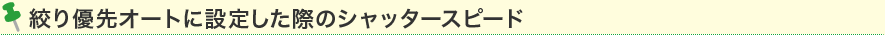 絞り優先オートに設定した際のシャッタースピード