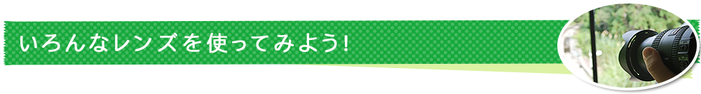 いろいろなレンズを使ってみよう！