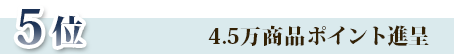5位4.5万商品ポイント進呈