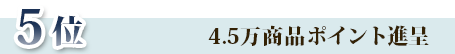 5位4.5万商品ポイント進呈