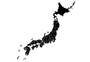 白黒の日本地図1 (区切り有）