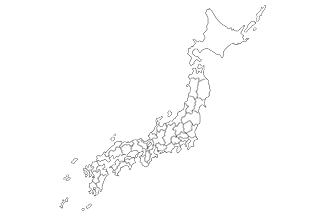 白黒の日本地図2 (区切り有）